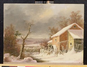 Oude molen in de winter, 1861