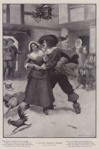 Een cavalier kerstgroet door George Henry Edwards