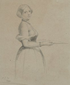 Portret van een jonge vrouw, 1856 door George Henry Hall
