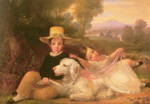 Portret van twee kinderen door George Henry Harlow
