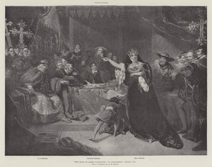 Het proces van koningin Katharine in Shakespeares Henry VIII door George Henry Harlow