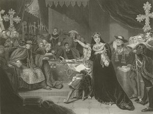 Het proces van Catharina van Aragon, 1529 door George Henry Harlow