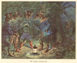 M Lapinot hoorde alles (kleurenlitho) door George Henry Thompson