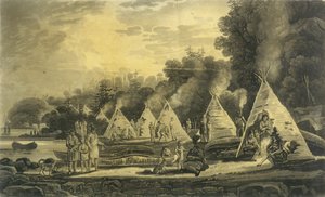 Kampement van de Gedomicilieerde Indianen, 1807 door George Heriot