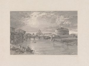 Rome; Brug en kasteel van St. Angelo aan de Tiber