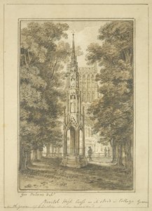 Bristol High Cross zoals het stond in College Green in 1763 door George Holmes