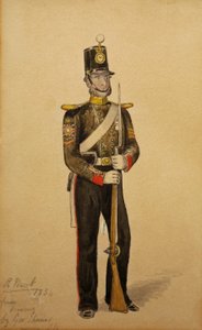 Kleursergeant van de koninklijke marine-artillerie, 1854