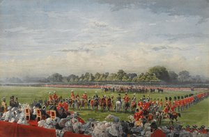 De eerste uitreiking van het VC door koningin Victoria, Hyde Park, 26 juni 1857, gepubliceerd door Henry Graves en Co., 25 juni 1858