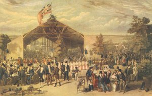 Het jaarlijkse diner van de Licensed Victuallers, Mermaid Tavern, Hackney, 1866