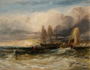 Op de Theems - Tilbury Fort, 1840 door George Hyde Chambers