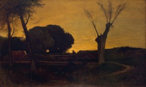 Avond in Medfield, Massachusetts, 1875 door George Inness
