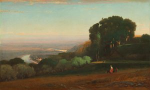 Uitzicht op de Tiber bij Perugia door George Inness