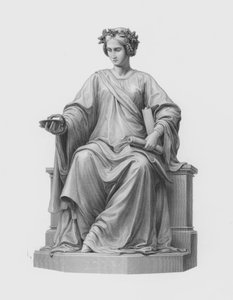 Geneeskunde, gegraveerd door G Stodart naar het standbeeld van Ernst Hahnel (gravure)