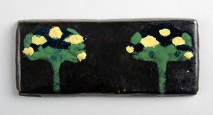 Emaille plaquette met twee bomen