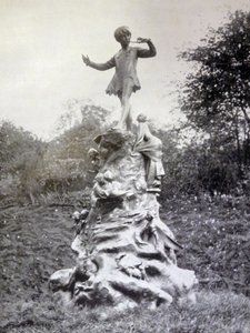 Fotografische afdruk van het Peter Pan standbeeld in Kensington Gardens