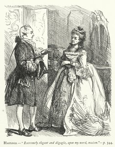 Illustratie voor She Stoops To Conquer (gravure) door George John Pinwell