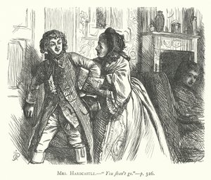 Illustratie voor She Stoops To Conquer (gravure) door George John Pinwell