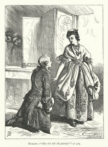Illustratie voor She Stoops To Conquer (gravure) door George John Pinwell