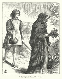 Illustratie voor The Hermit (gravure)