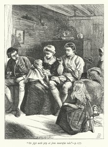 Illustratie voor The Traveller door George John Pinwell
