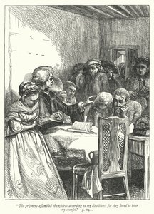 Illustratie voor The Vicar of Wakefield (gravure) door George John Pinwell