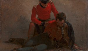 Een 42e Highlander die een generaal van de 7e Huzaren bijstaat, mogelijk Henry William Bayly, eerste graaf van Uxbridge, later eerste markies van Anglesey: een studie voor 