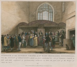 Interieur van de oude kapel van St. Mary Magdelene, Guildhall