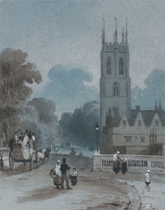 Magdalen Tower en brug, Oxford door George Jones