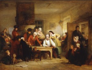 Het rookhuis bij Chelsea Hospital: Pensioengerechtigden beschrijven de slag bij Corunna, 1834 door George Jones