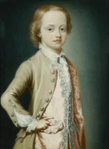 Portret van de eerwaarde William Napier, 1735, acht jaar oud, driekwart lengte, gekleed in een groene jas, 1735