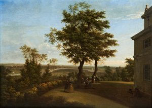 Westcombe House, uitzicht vanaf het terras, met Londen in de verte