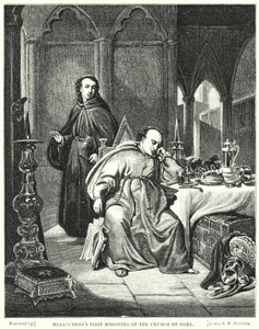Melanchthons eerste twijfel aan de kerk van Rome (gravure) door George Lance