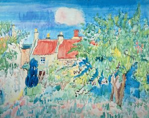 Een Zonnige Dag, Ceres, Fife door George Leslie Hunter