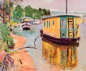 Woonboten, Loch Lomond door George Leslie Hunter