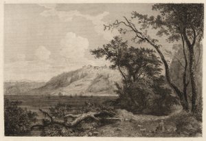 Uitzicht op het Meer van Nemi door George Loring Brown
