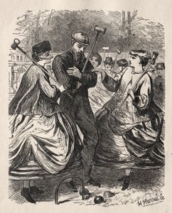 Ons croquetfeest, 1864 door George Louis Palmella Busson Du Maurier