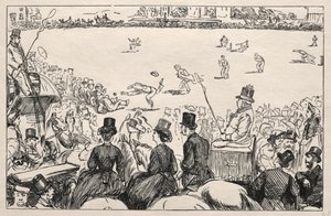 Universitaire cricketwedstrijd bij Lords, 1862 door George Louis Palmella Busson Du Maurier