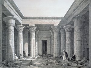 Hof van de Grote Tempel, Philae, Egypte, 1843