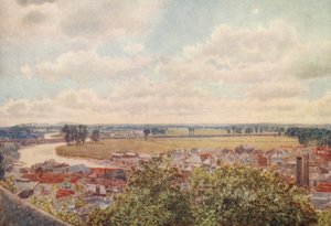 Westwaarts uitzicht vanaf het noordelijke terras