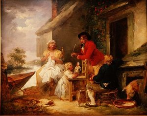 Cottage deur door George Morland