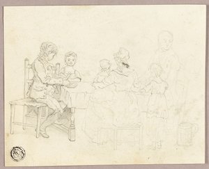 Familie aan tafel door George Morland