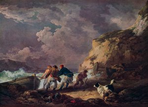 Kust: Vissers trekken een Boot aan Land, 1791