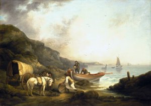 Smokkelhandel aan de kust, begin 19e eeuw, door George Morland