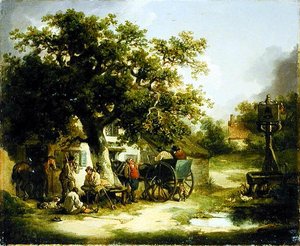 De Bell Inn, Kilburn door George Morland