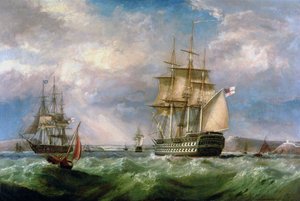 Britse Oorlogsschepen die de Haven van Cork Binnenvaren