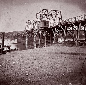 Brug over de Tennessee-rivier bij Chattanooga, ca. 1864 door George N. Barnard