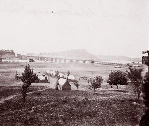 Kamp van bruggenbouwers tegenover Chattanooga door George N. Barnard
