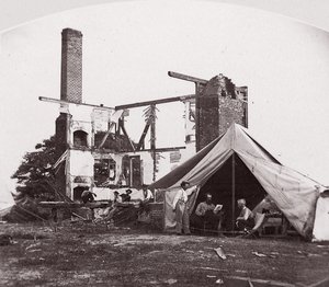 Bull Run, Huis van Mevrouw Henry, 21 juli 1861, 1861 door George N. Barnard