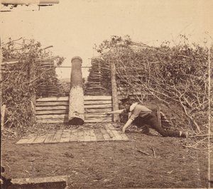 Quaker Kanon, Centreville, Virginia, Maart 1862 door George N. Barnard