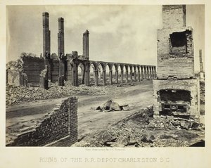 Ruïnes van het R.R. Depot Charleston, S.C., 1865